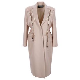 Jacquemus Le Manteau Lacciu Lace-Up Coat In Beige Wool Beige