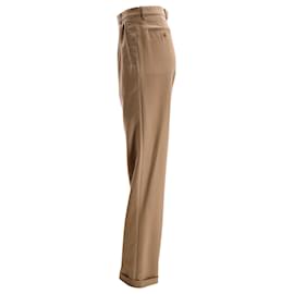 Gucci-Gucci Straight-Leg Trousers in Brown Wool-Brown