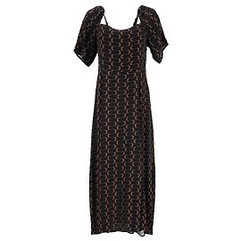 Robe midi imprimée Reformation en viscose noire Noir
