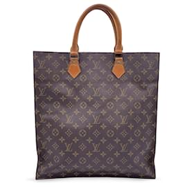 Louis Vuitton-Vintage Monogram Sac Plat GM Tote Shopping Bag-Brown