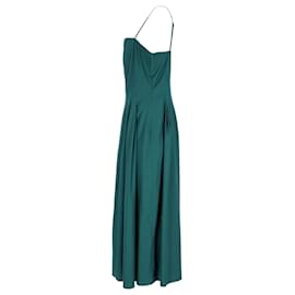 Reformation-Reformation Square Neck Midi Dress in Green Organic Cotton-Green,Olive green