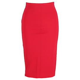 Diane Von Furstenberg-Diane Von Furstenberg Pencil Skirt in Red Viscose-Red