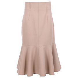 Philosophy Di Lorenzo Serafini hoch taillierter Schößchenrock aus beigem Polyester Braun Beige