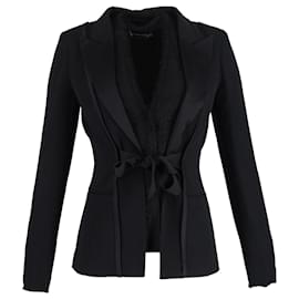 Alberta Ferretti Spitzenblazer aus schwarzer Seide Schwarz