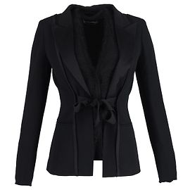Blazer de renda Alberta Ferretti em seda preta Preto