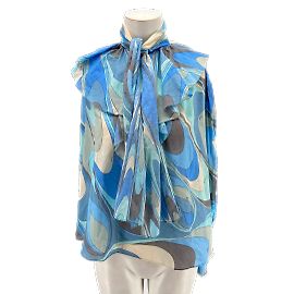Top Emilio Pucci T.FR 34 Cotone Blu