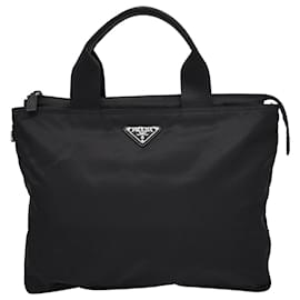 Prada-Bolso tote pequeño East West de Prada en nailon negro-Negro