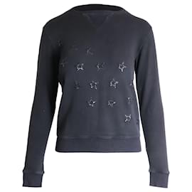 Saint Laurent-Saint Laurent Sweatshirt mit Sternverzierung in Schwarz-Schwarz