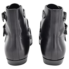 Saint Laurent-Saint Laurent Goth 15 Ankle Boots in Black Leather-Black