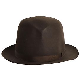 Hermès Chapéu Hermes Fedora em feltro de castor marrom Marrom