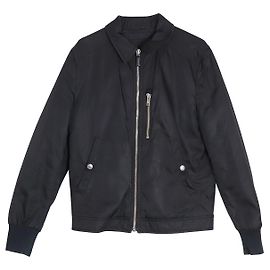 Prada Zip Front Blouson Jacket in Black Nylon Black