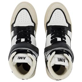 Ami Sneakers alte ADC in pelle bianca e nera Altro Stampa python