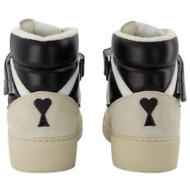 Ami Sneakers alte ADC in pelle bianca e nera Altro Stampa python