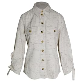 Chloé-Camisa con botones Chloe en lino color crema-Blanco,Crudo