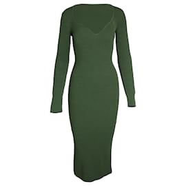 Khaite-Vestido Midi Khaite Alessandra em Viscose Verde-Verde