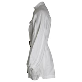 Zimmermann-Zimmermann Belted Romper in White Linen-White