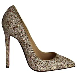 Christian Louboutin-Christian Louboutin Coarse Glitter Pigalle Pumps in Multicolor Leather-Multiple colors