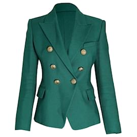 Gefütterter Balmain-Blazer aus grüner Baumwolle Grün