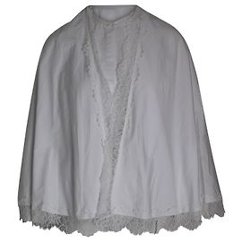 Giambattista Valli Cape-Bluse aus weißer Baumwolle Weiß