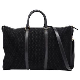 Saint Laurent Monogram Pattern 48H Duffle Bag in Black Suede Black