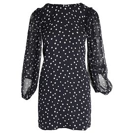 Dolce & Gabbana Minikleid mit Sternenmuster aus schwarzer Seide Schwarz