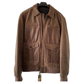 Autre Marque Eden Park Men's Leather Jacket Brown