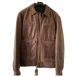 Autre Marque-Eden Park Men's Leather Jacket-Brown