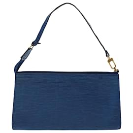 Louis Vuitton-LOUIS VUITTON Epi Pochette Acessórios Bolsa Azul M52985 LV Auth ep1278-Azul