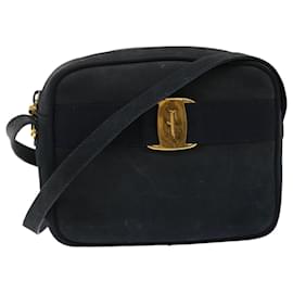 Salvatore Ferragamo-Salvatore Ferragamo Umhängetasche Wildleder Schwarz Auth ep1275-Schwarz