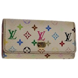 Louis Vuitton-LOUIS VUITTON Monogram Multicolor Multi Cles 4 Estuche para llaves Blanco M60043 autenticación 49877-Blanco