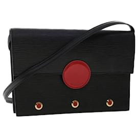 Louis Vuitton-LOUIS VUITTON Epi Hublot Bandolera Negro Rojo M52557 EP de autenticación de LV1267-Negro,Roja