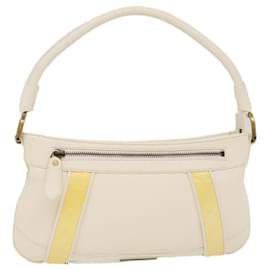 Burberry-BURBERRY Shoulder Bag Leather White Auth ep1291-White