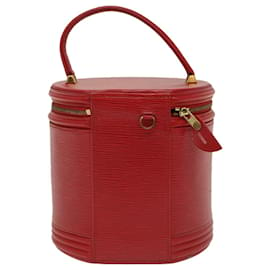 Louis Vuitton-LOUIS VUITTON Epi Cannes Bolsa de mão vermelha M48037 Autenticação de LV 50360-Vermelho