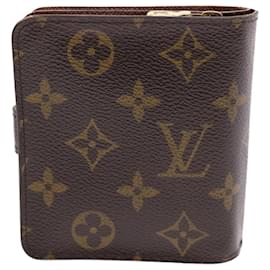 Louis Vuitton-LOUIS VUITTON Monogram Compact zip Wallet M61667 LV Auth 50449-Monograma