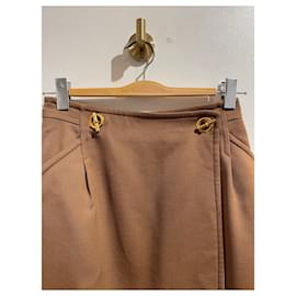 Hermès-HERMES  Skirts T.International L Wool-Camel
