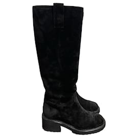 Chanel-CHANEL Bottines T.UE 37 suédée-Noir