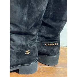Chanel-CHANEL Stiefel T.EU 37 Wildleder--Schwarz