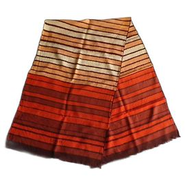 Pañuelo Lanvin de seda naranja y marrón Multicolor