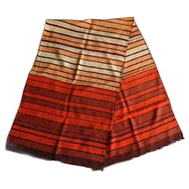 Sciarpa Lanvin in seta arancione e marrone Multicolore