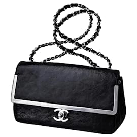 Chanel-Bolsa Clássica Atemporal com Aba Única-Preto
