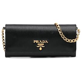 Prada Gray Leather Pattina Crossbody Bag Grey ref.138073 - Joli Closet