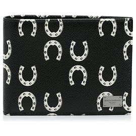 Dolce & Gabbana Dolce&Gabbana Black Horseshoe Leather Small Wallet Black Other