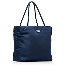 Prada-Prada Blue Tessuto Tote Bag-Blue,Navy blue