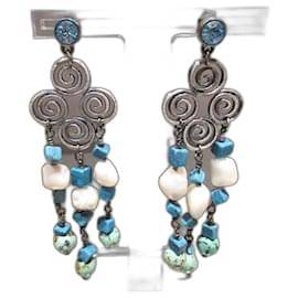 Autre Marque-Dyrberg/Kern turquoise stone earrings-Blue