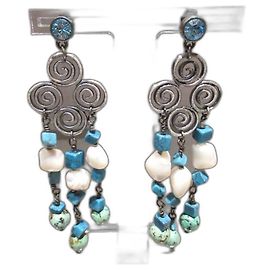 Autre Marque Dyberg/Orecchini con pietra turchese Kern Blu