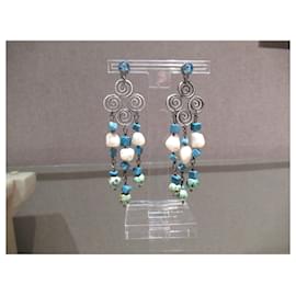 Autre Marque-Dyrberg/Kern turquoise stone earrings-Blue