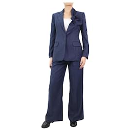 Gabriela Hearst-Conjunto blazer de caxemira azul e calças plissadas - tamanho IT 40-Azul