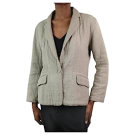 Autre Marque-Beige single-buttoned textured jacket - Brand size 2-Beige