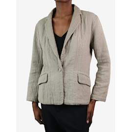 Autre Marque-Beige single-buttoned textured jacket - Brand size 2-Beige