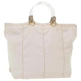 Prada-PRADA Handtasche Nylon Weiß Auth bs7266-Weiß
